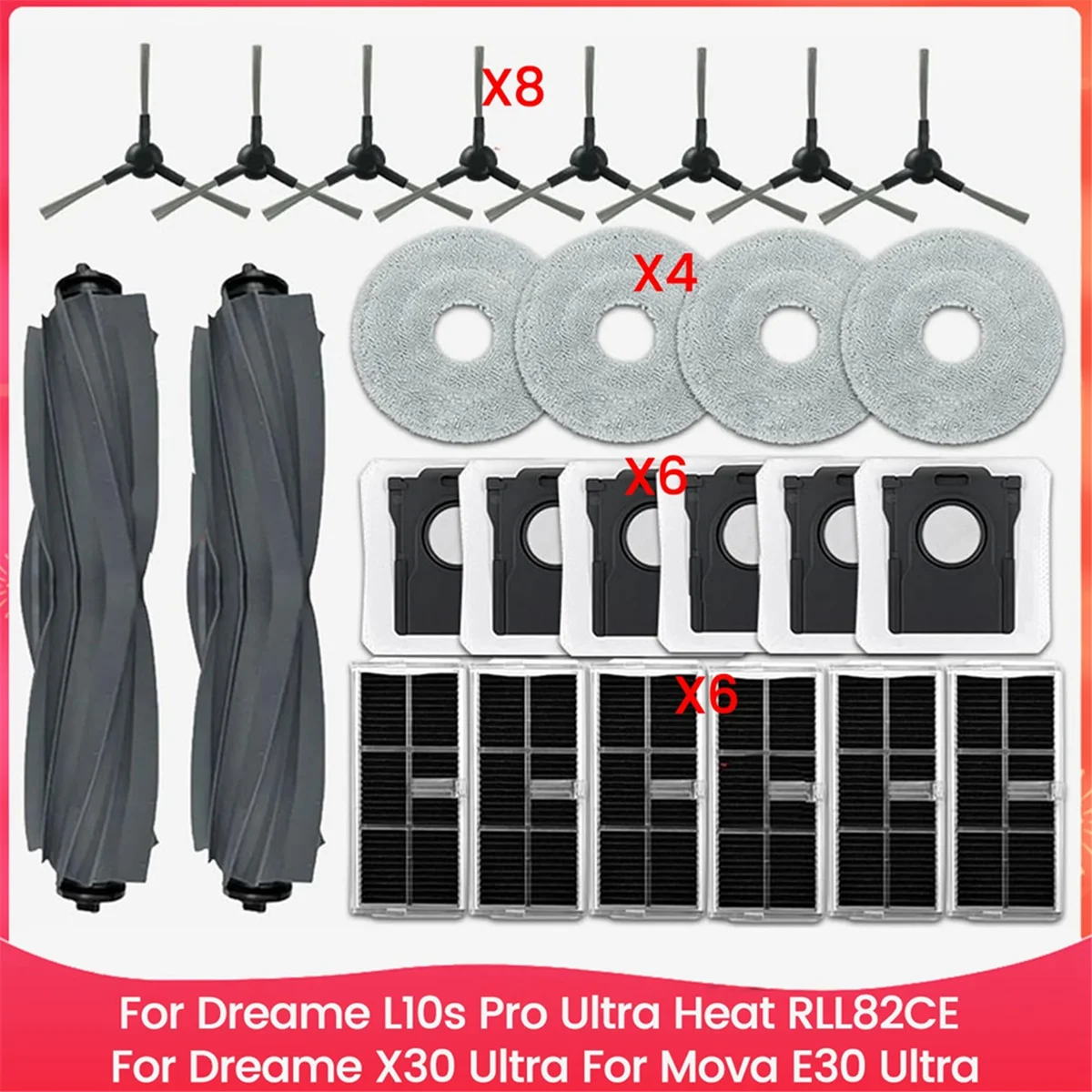 

For Dreame L10s Pro Ultra Heat RLL82CE, Dreame X30 Ultra, Mova E30 Ultra Robot Vacuum Cleaner Parts Accessories