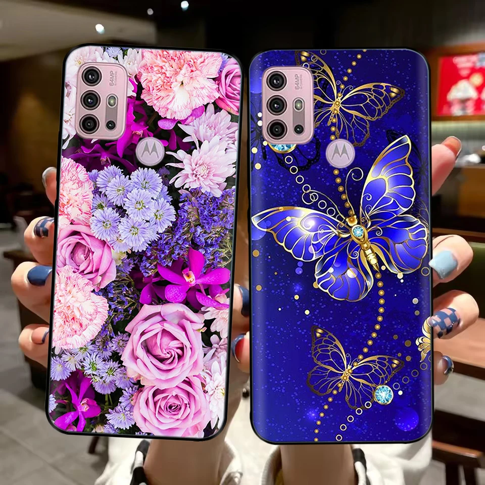 Para Motorola Moto G20 funda XT2128-1 XT2128-2 funda bonita de dibujos animados pintado funda de teléfono de silicona suave para Moto G10 G30 G20 G60 Capa