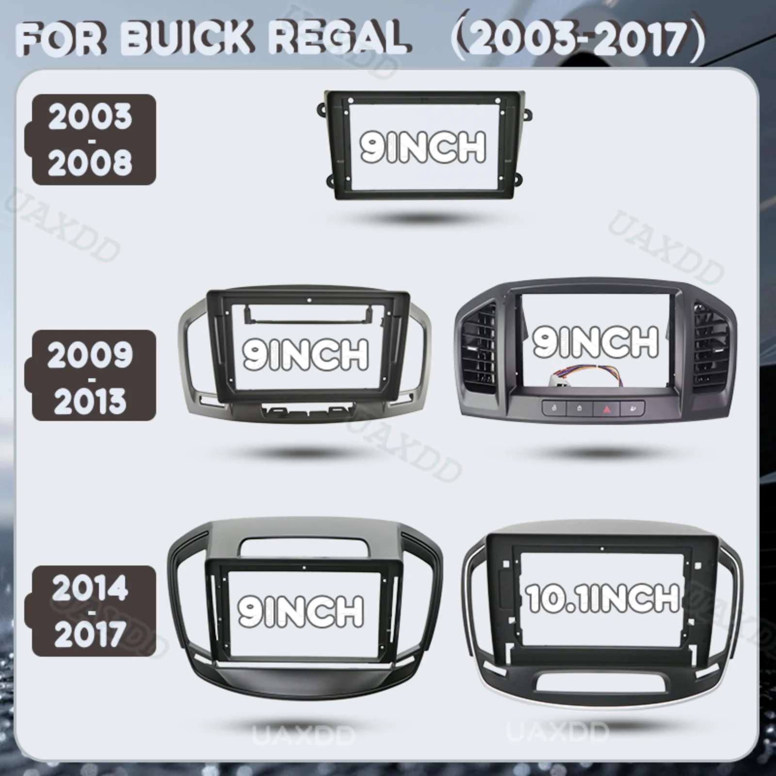 2Din Car Automotive Center Console Plastic Accessories Frame Fascia Dashboard Kit Panel Interior UAXDD For Buick Regal 2003‑2017