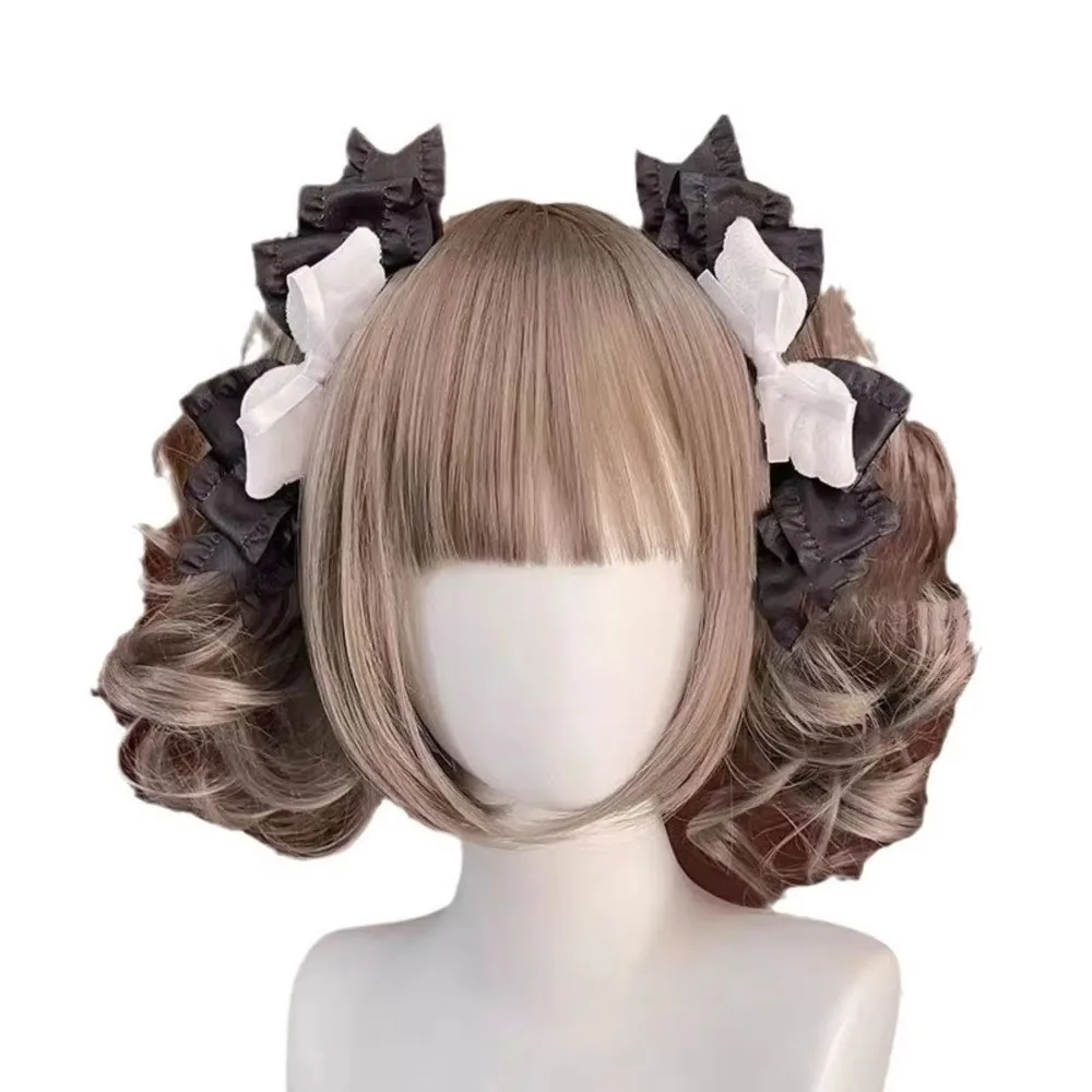 1 Pair Y2K Style Lolita Hair Clip Bow Design Japanese Style Wing Bow Hair Clip 3D Design Party Accessory Ponytail Pair Clips