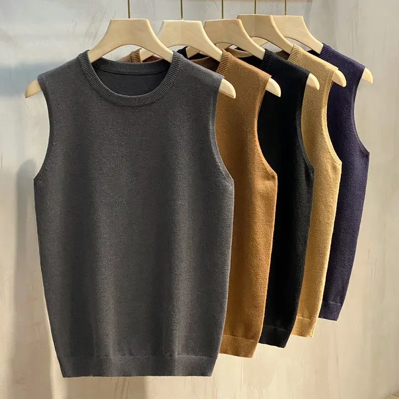 Waistcoat Korean Popular Clothes Sweaters Male Knitwear Jumpers Men\'s Knitted Vest Y2k Autumnr and Winter Top Cashmere Reviews