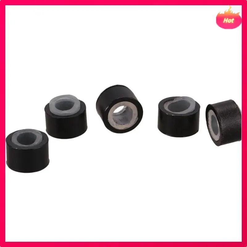 AD-2000 قطعة أسود 5 مللي متر حلقات صغيرة مبطنة بالسيليكون خرز لتركيب وصلات الشعر والريش