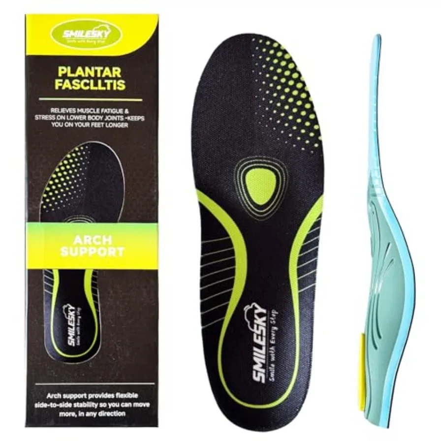 

Heavy Duty Pain Relief Insoles for Men and Women-High Arch Support Inserts Engineered for Plantar Fasciitis and Flat Feet. Podi