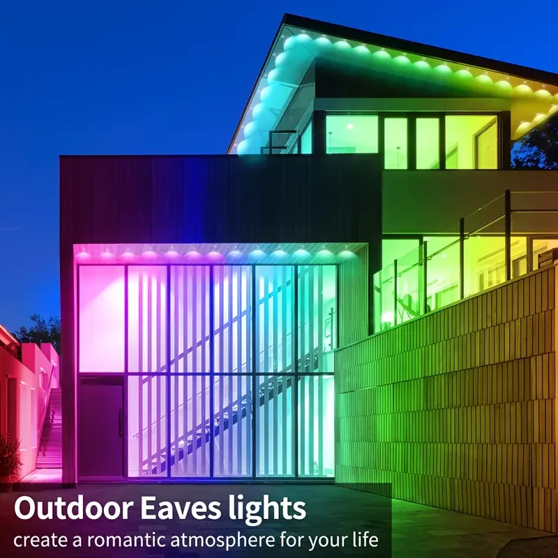 RGB Smart Christmas Light String, 196 Feet Long, Featuring 120 Color-Adjustable LED Bulbs,Permanent Outdoor Ambient Lighting Fix