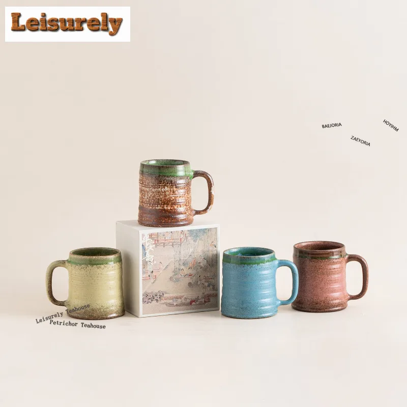 HOYIHM 370ml Kiln Fambe Thread Coffee Mug Cappuccino Latte Cup Afternoon Tea Mug Personal Office Water Cup Tea Services Gifts