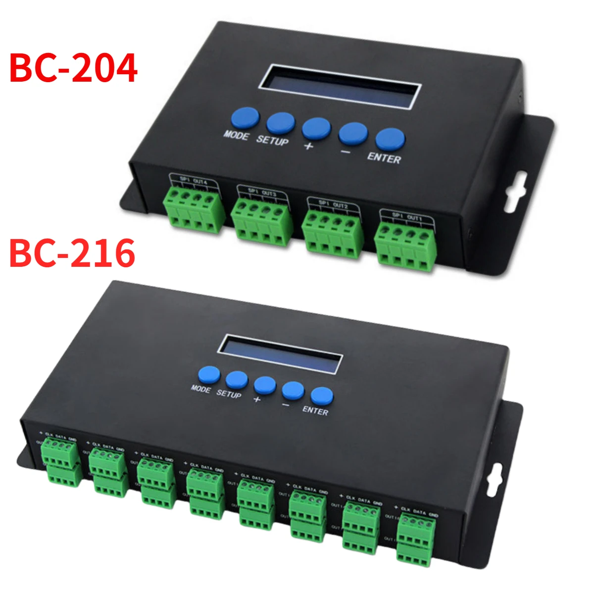 

BC-204 BC-216 Artnet Eternet To SPI/DMX Pixel Led Light Controller DC5V-24V Output Current 4 Channels 7Ax4CH/16 Channels 3Ax16CH