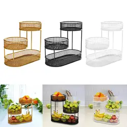 Iron Fruit Basket Bowl Container Fruit Stand Vegetables Storage Rack for Kitchen Counter Desktop Organizer