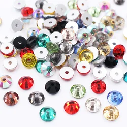 100Pcs Flatback Glitter Crystals Strass Stones Beads Rhinestones Glass Trim Sew On Rhinestones Sequin Fabric Decoration Gems