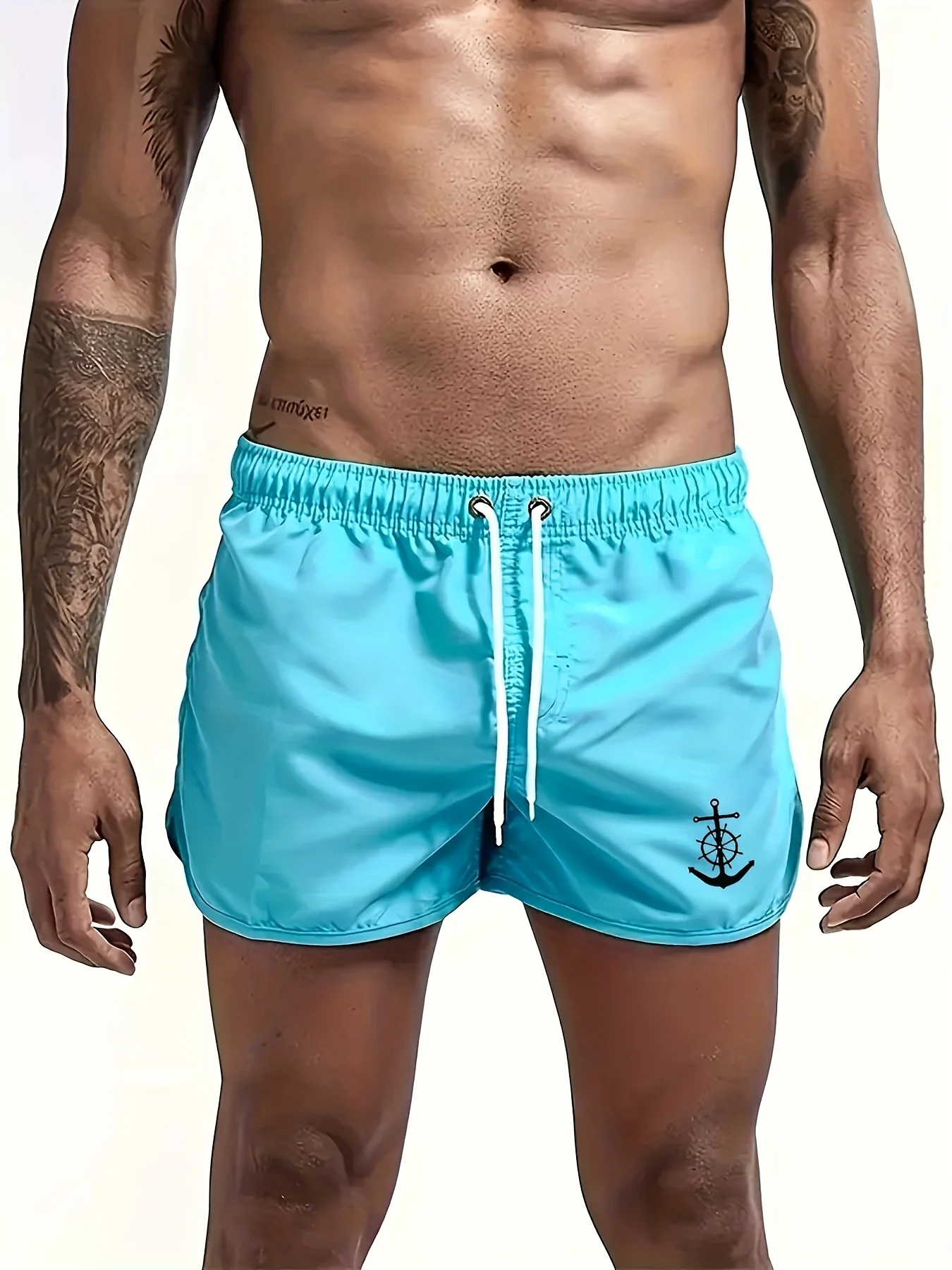 

Fashionable Printed Boat Anchor, Summer Wear-resistant Strap, Pocket Beach Shorts, Easy To Care for, Suitable for Beach Pools
