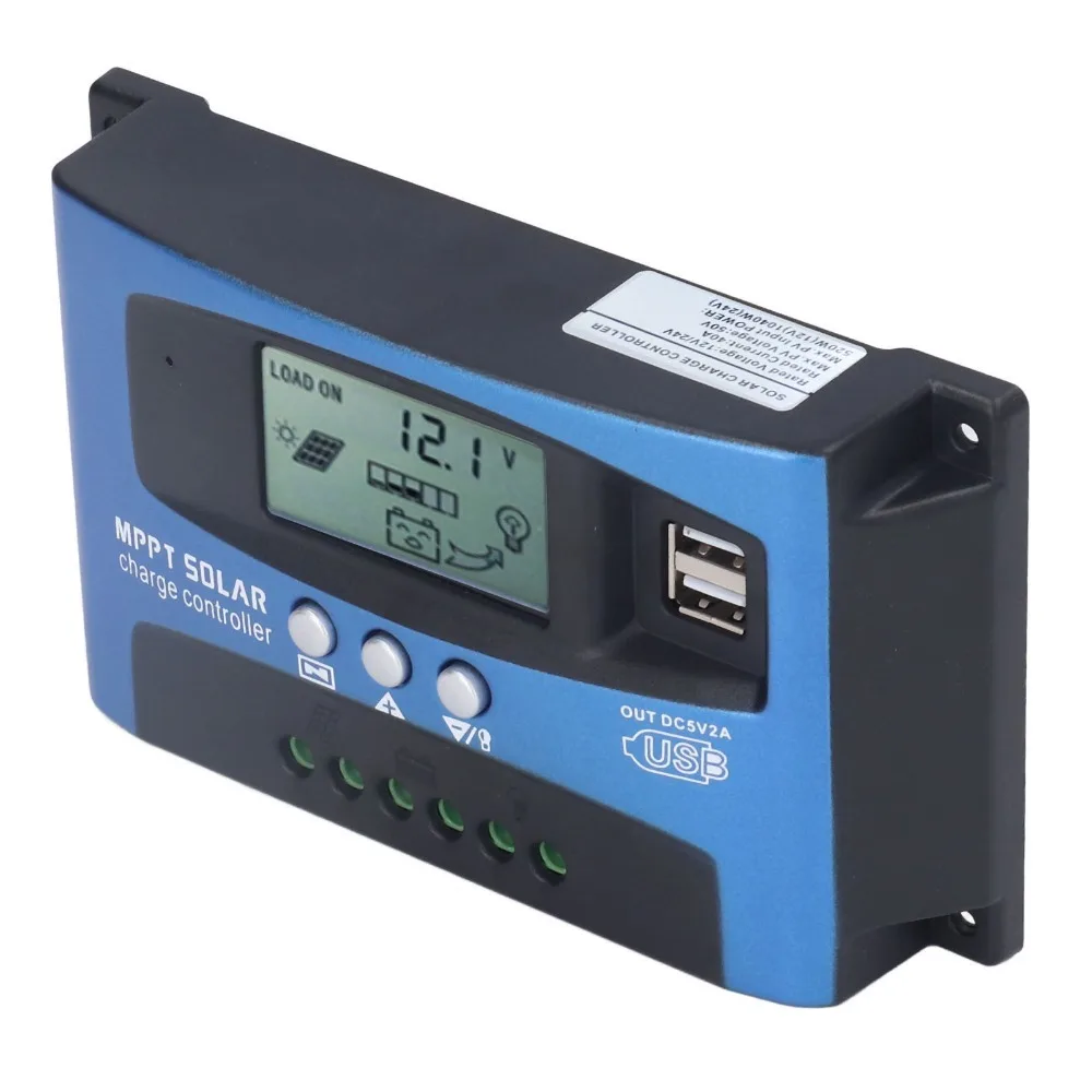 Intelligent 12V 24V Auto Solar Charge Controller 40A 50A LCD Display Solar Panel Charger Solar Battery Controller Solar System
