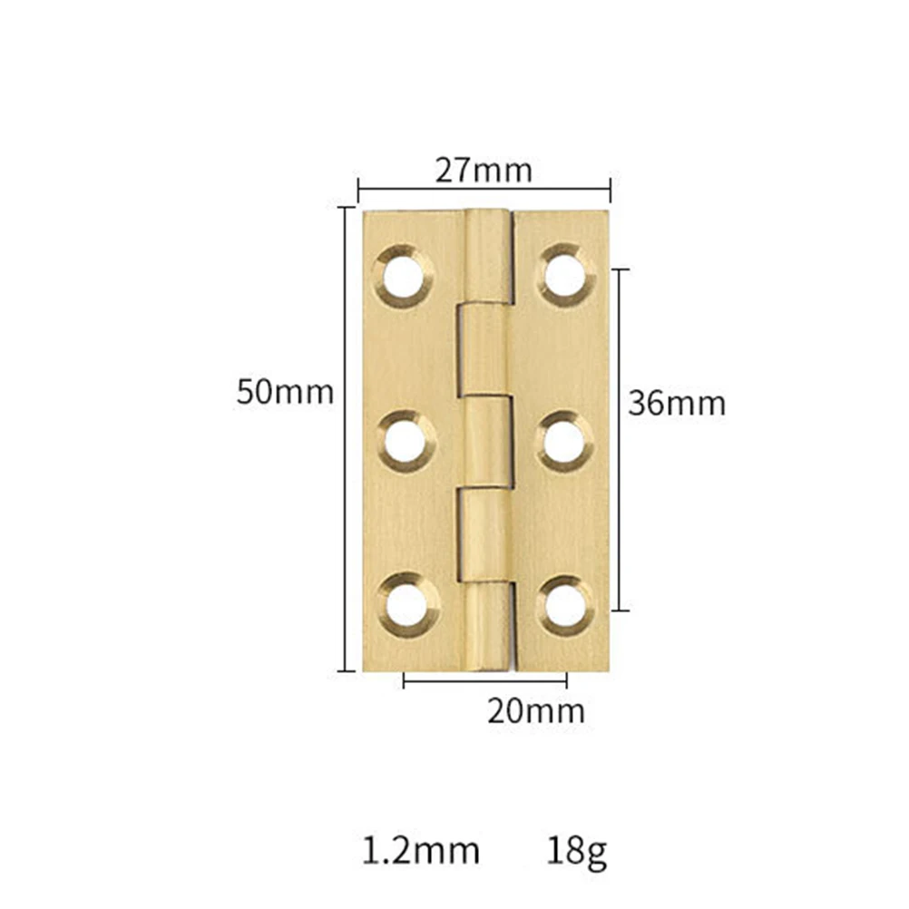 

6pcs Pure Copper Hinges Rust Resistant Smooth Closing Mute Furniture Door Jewelry Box Hinge Sturdy Bearing Vintage Design Home