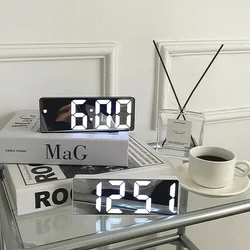 Mirror Alarm Clock Thermometer Electronics Digital Children's Electronic Alarm Clock Bedside Table Tabletop Clocks Home Decor