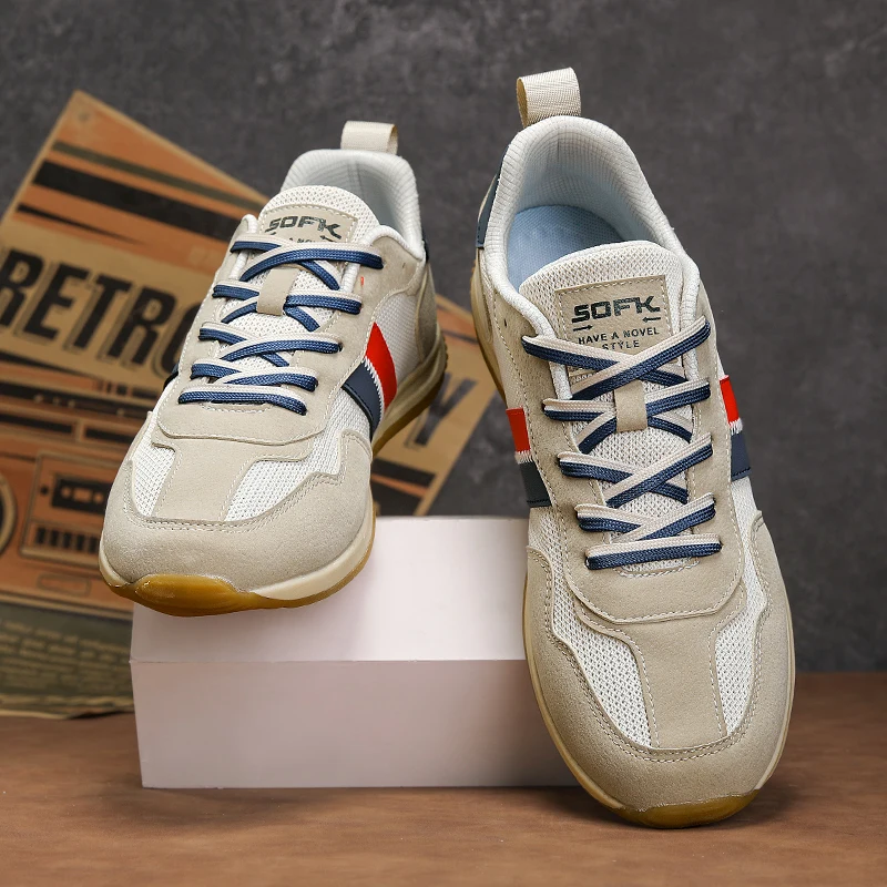 Zapatos deportivos de lujo de diseñador, nuevos zapatos para correr para hombres, zapatos transpirables para monopatín al aire libre, zapatos de tenis de plataforma plana 2026