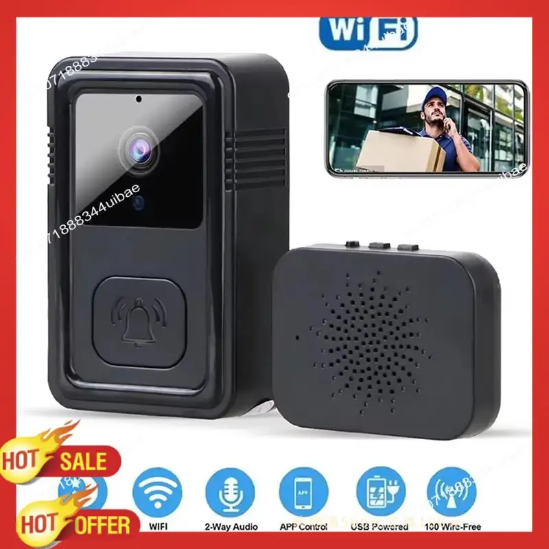 B47C Wireless Wifi Doorbell Camera Video Two-Way Intercom Doorbell Smart Home Voice Change Doorbell Night Vision Camera