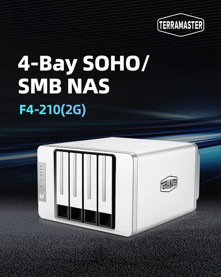 TerraMaster F4-210 4-bay NAS Quad Core 2GB RAM Network RAID