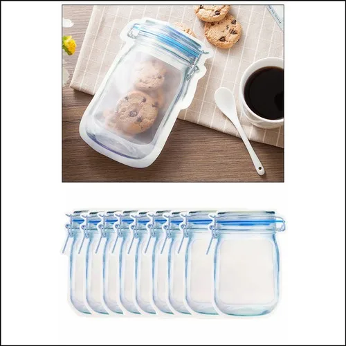 Kitchen Love 620 ml 9 Pcs Jar Looking Ziplock Pouch