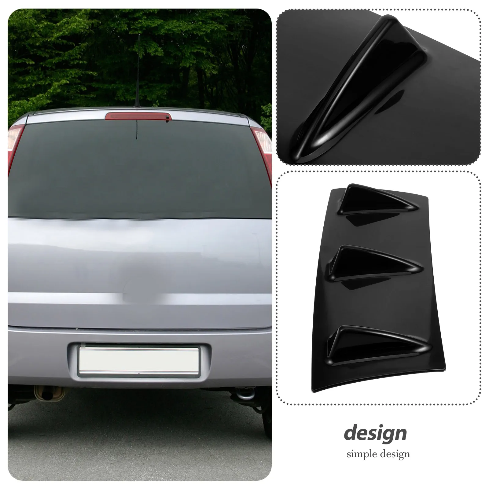 

Shark Fin Spoiler Car Rear Tail Wing Decoration Plastic Mini Drift Strip Black OPP Package High Speed Stability Enhancement