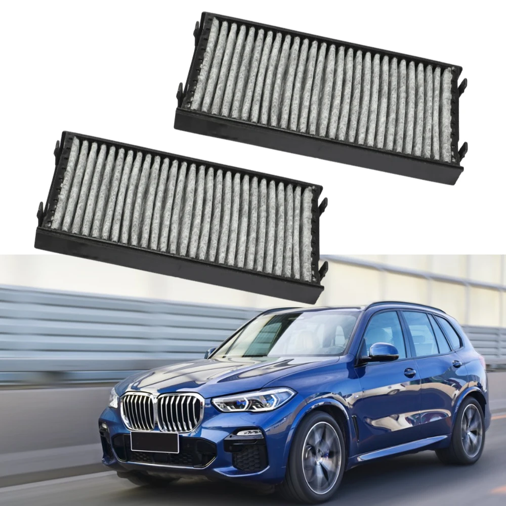 2pcs Car External Cabin Air Filter Element Fit For BMW E70 X5 X6 (E71, E72) 2006 2007 2008 2009 2010 2011 2012 2013 64316945586