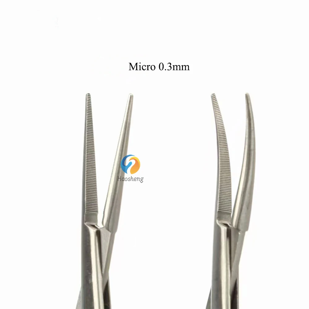 Aço inoxidável Medical Vascular Forceps, Alicate do mosquito Mirco, Alicate de pálpebra duplo, Instrumento de Cirurgia Plástica Hemostática, 12.5cm, 0.3mm