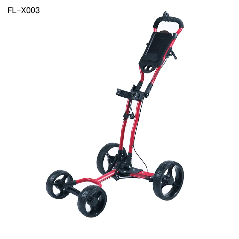 

4 Four-wheel Color Hand Trailer Hand Pull Cart Foldable Golf Bag Car with Brakes