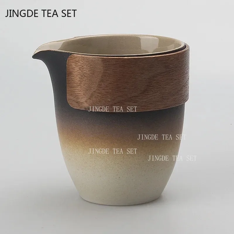 

Chinese Ceramic Fair Cup Anti-scalding Tea Divider Cha Hai Handmade Teacup Tradition Tea Set Accessories Home Drinkware 240ml