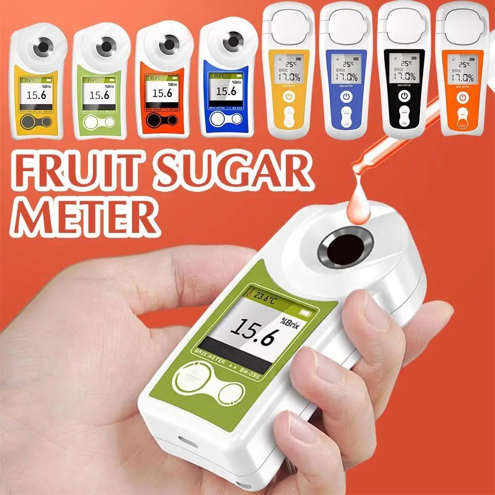 NEW High Quality LCD Digital Brix Meter Rechargeable Sugar Saccharometry Meter For Liquid Sugar Content 0-55% Range ±0.2% Accura