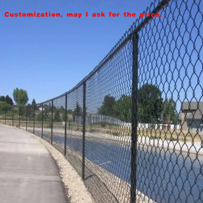 custom.Pvc Coated Green Metal Chain Link Mesh Basketball Stadium Guardrail Hot Dipped Galvanized  8ft Chain Link Fence