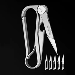 Unboxing Titanium Keychain Multifunction Carbiner Car Key Chain Knife Buckle EDC Outdoor Key Ring Holder for Christmas Day Gift