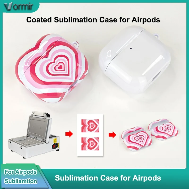 

VORMIR 10 шт. сублимационные чехлы с покрытием для Airpods 4 3 2 Pro 2 3 DIY печать однослойные чехлы для наушников Bluetooth протекторы