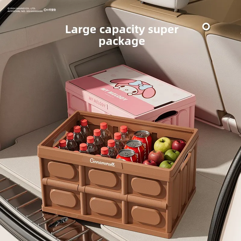 Sanrio Cinnamoroll Mymelody Anime Cartoon Camping Storage Box Thickened Foldable Storage Box trunk organizer outdoor Bench Table