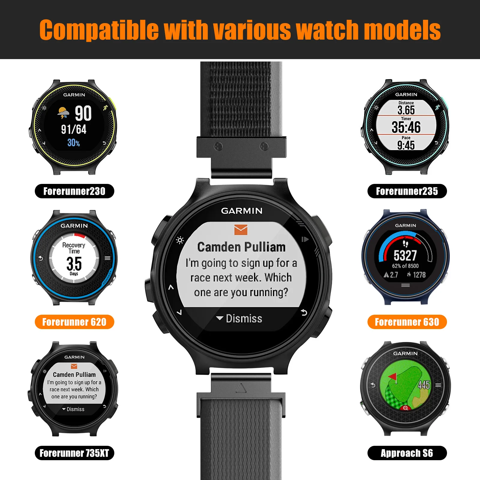 جديد الرياضة النايلون حلقة حزام ل Garmin Forerunner 735XT 735 230 235 620 630 ساعة ذكية معصمه الرياضة سوار الفرقة Correa