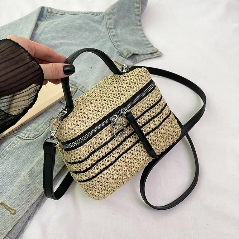 

Симпатичная богемная сумка через плечо с цветочным акцентом, цветная студенческая сумка для кампуса, портативная изысканная сумка