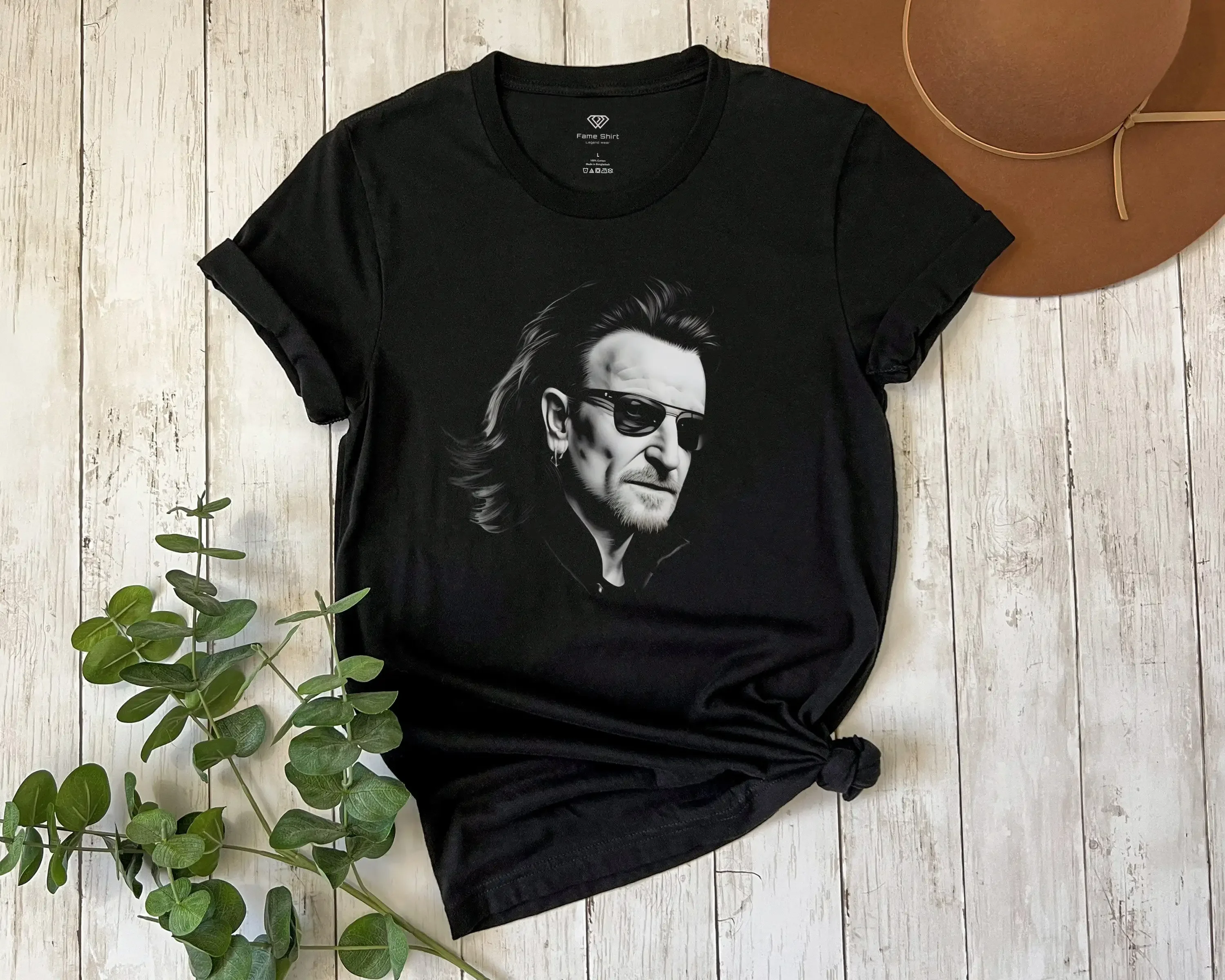 Bono T shirt U2 rock clothing 4 season vintage premium graphic tees unique design streetwear