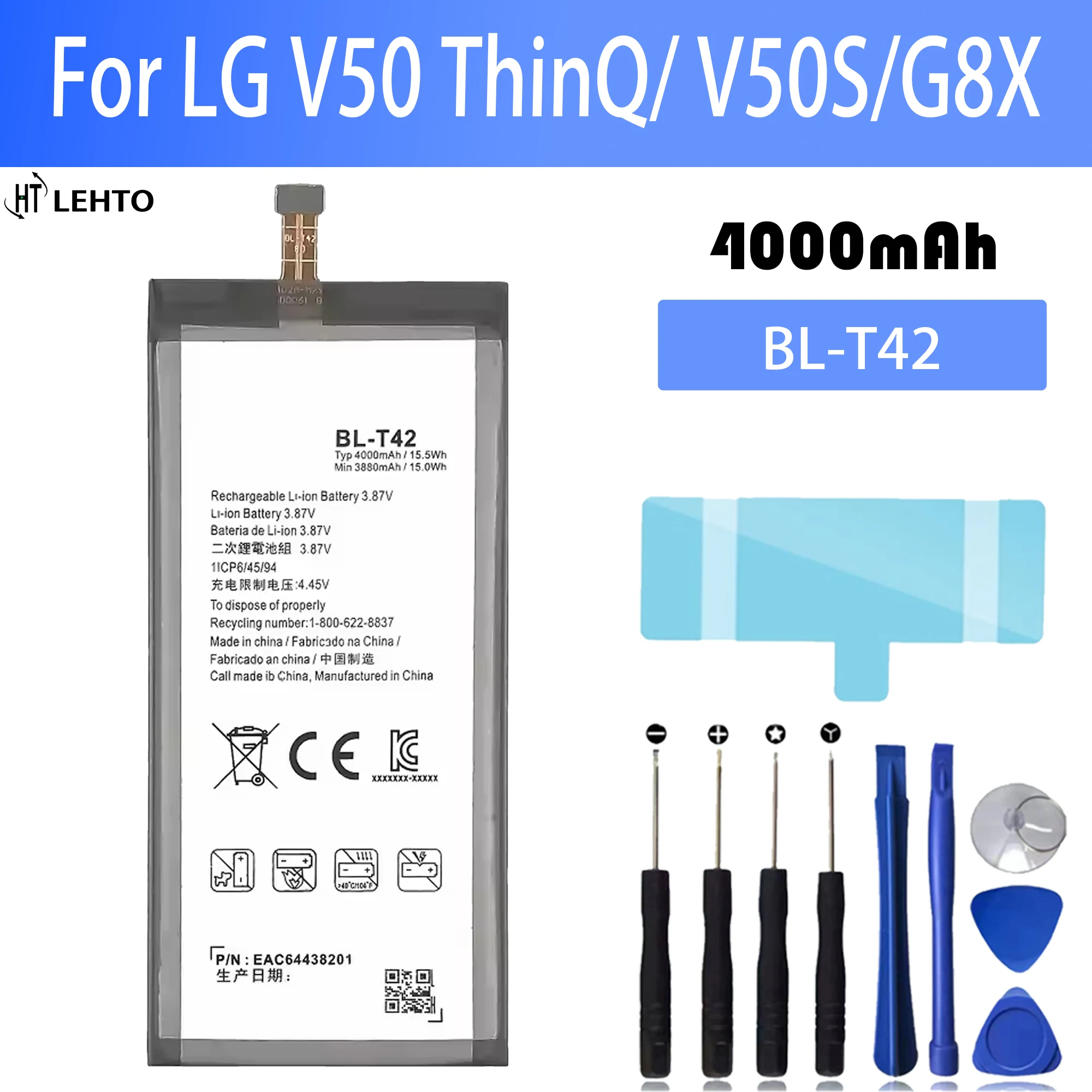 

100% New Original Battery BL-T42 For LG V50 ThinQ V50S/G8X Battery + Free Tools