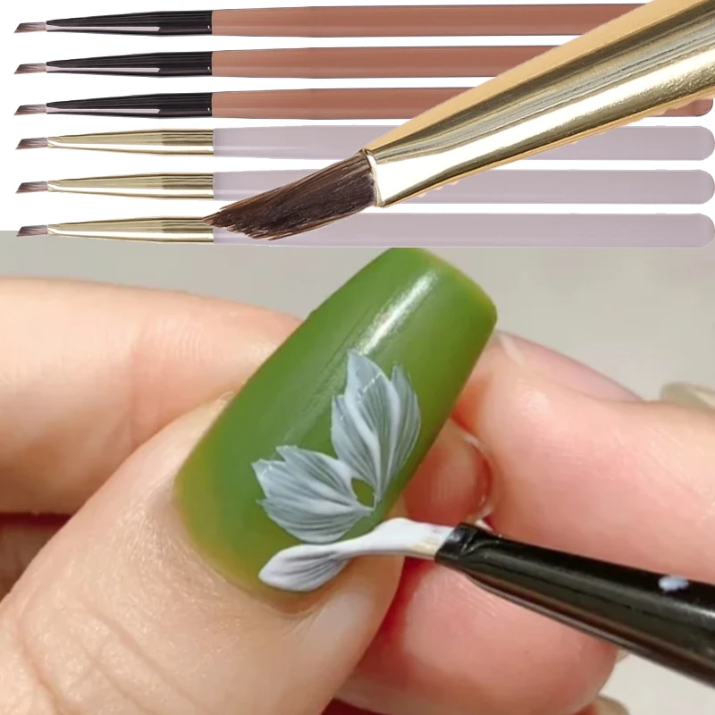 3D Tips Pattern Triangular Nails Brush Pen Phototherapy Painting Lines Grid Flower Acrylic UV Gel Nails Art DIY Manicure Tools