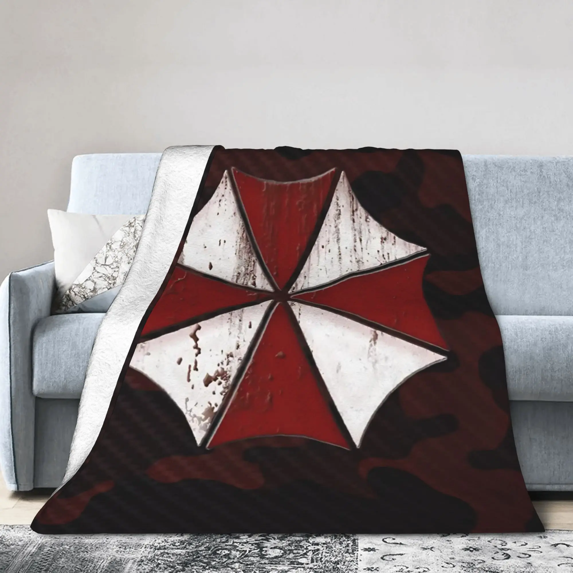 Resident Umbrella Corps Logo Eviled Biohazard Plush Blankets Awesome Throw Blanket for Bed Sofa Couch 125*100cm Quilt