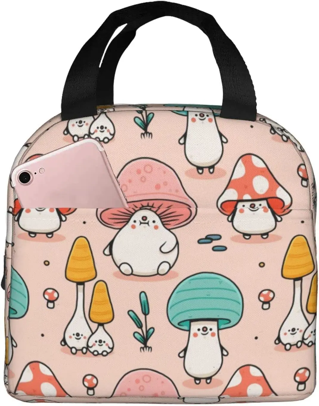 Lunch Bag Cute Mushroom Lunch Box Reusable Lunch Bag Tote Bag Insulated Lunch Bag for Women Men Boy Girl Gifts School