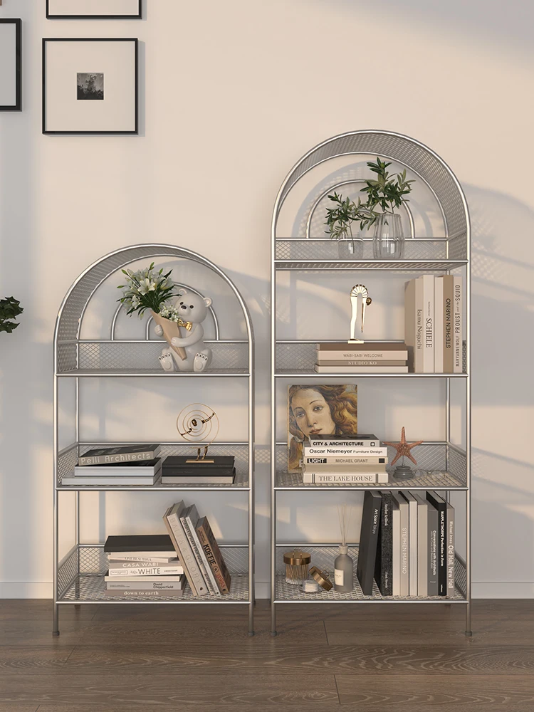 

Simple wrought iron shelf floor-to-floor bedroom children's multi-layer bookshelf living room wall home small bookcase stor
