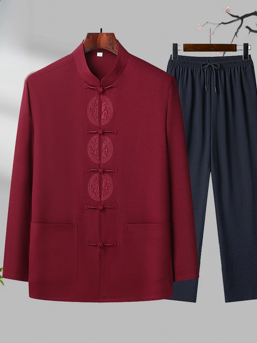 conjunto-de-camisa-estilo-papa-pierre-cardin-ropa-tradicional-china-para-hombre-traje-de-verano-de-manga-corta-para-anciano