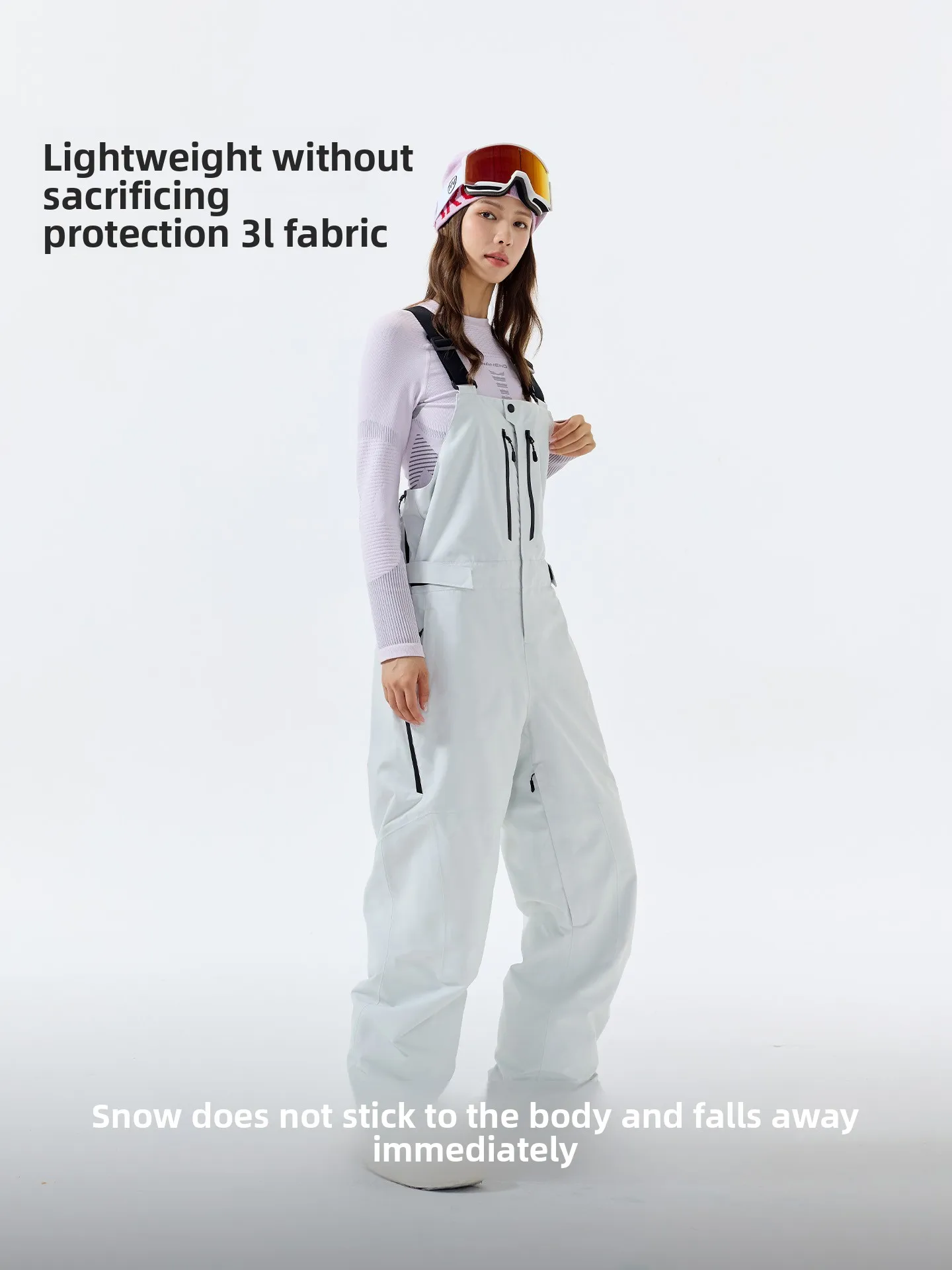 NANEND new ski overalls men's and women's single and double board 3L waterproof outdoor black professional ski pants