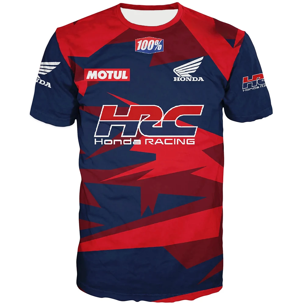 

Униформа Honda Racing Team, мужская и женская летняя негабаритная дышащая быстросохнущая спортивная рубашка, мотоциклетная уличная велосипедная футболка