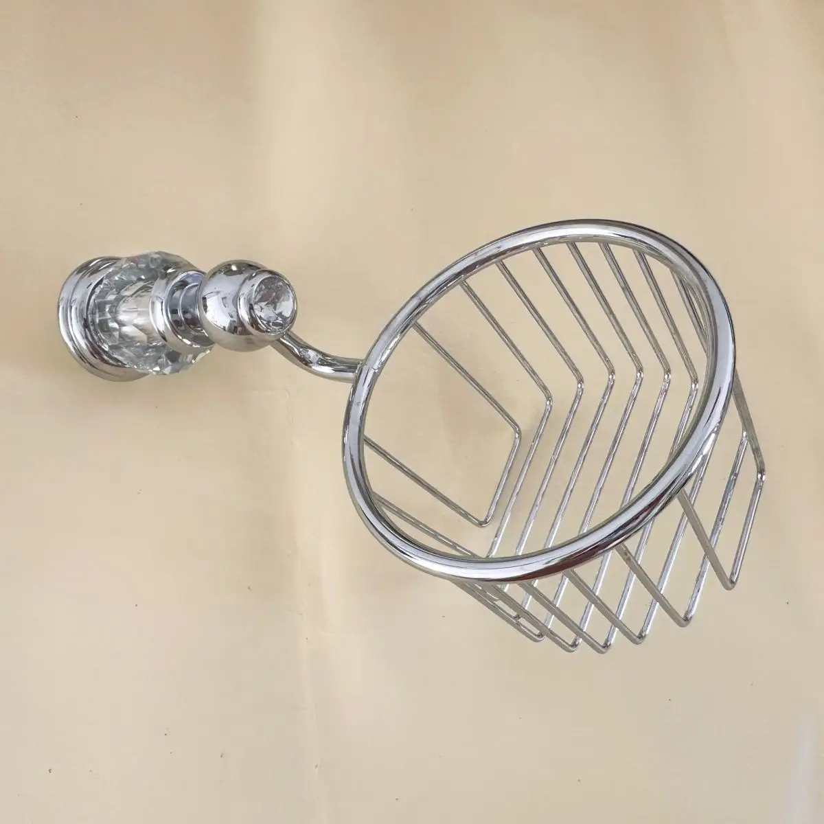 Modern Silver Crystal Paper Basket Copper Wall-mounted Toilet Bathroom Roll Paper Holder Paper Holder