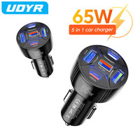 65W 5ports Fast Charging Car Charger Type C PD QC3.0 USB Car Phone Charger Adapter For iPhone 13 12 Xiaomi Samsung Huawei poco