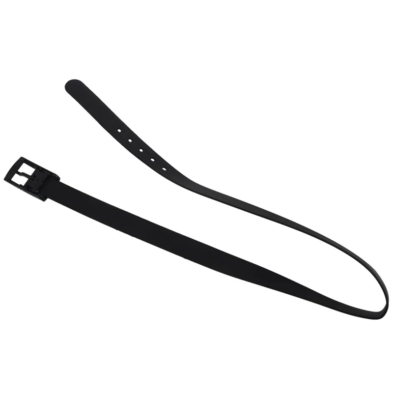4X Men's Women's Silicone Belt Rubber Plastic Buckle Plain Leather Style Adjustable-Black