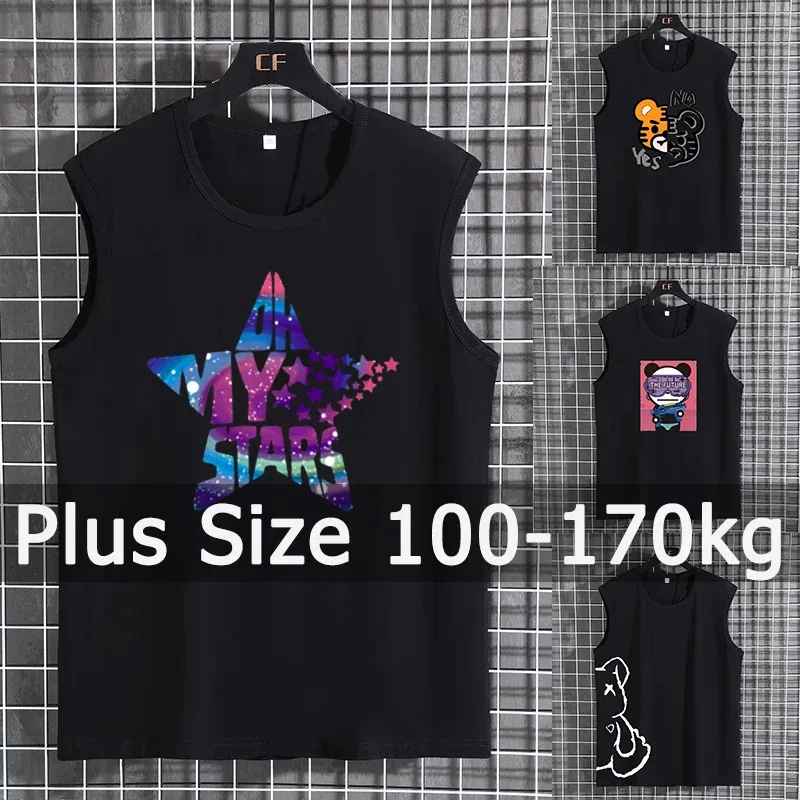 

Женские майки больших размеров, жилет 6XL, 7XL, 8XL, 100-170 кг, летняя футболка без рукавов, футболки большого размера из 100% хлопка, одежда больших размеров