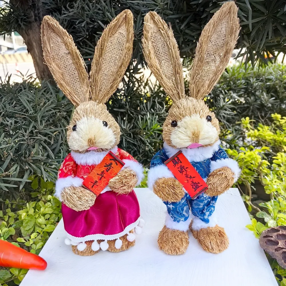 Fashion 35cm Garden Decoration DIY Handmade Garden Statues Photography Props Gift Standing Rabbits Wedding Ornament