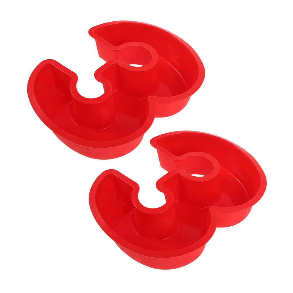 2 Pcs Silicone Baking Mold Chocolate Cake Food Grade Pan Silica Gel Fondant Molds