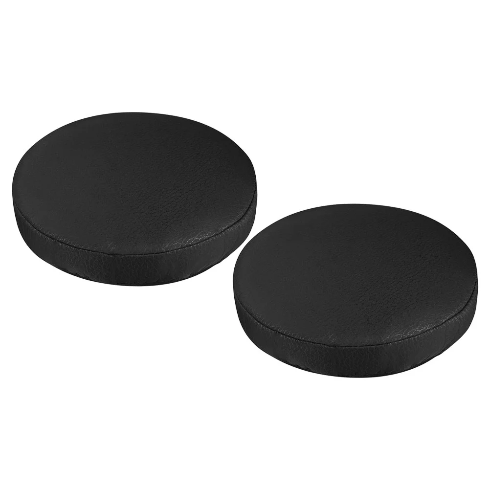 

2 Pcs Stool Cover Chair Cushions for Dining Chairs Round Protective Seat Pu Case Office Covers