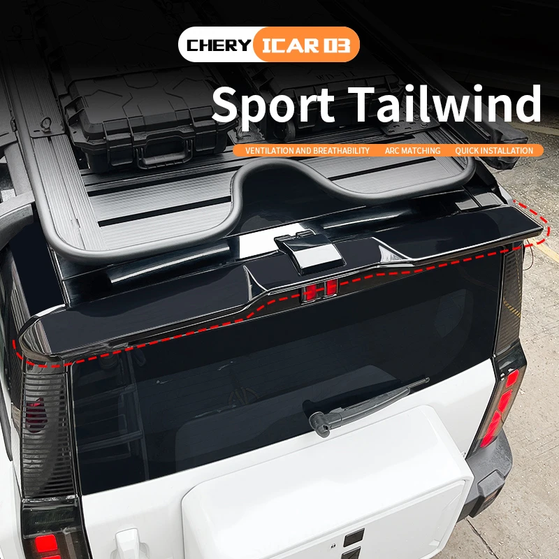 

For CHERY iCAR 03 Rear Trunk Roof Sport Spoiler Wing Styling Tail Top wind Spoilers Wings Racing Wing Car modification