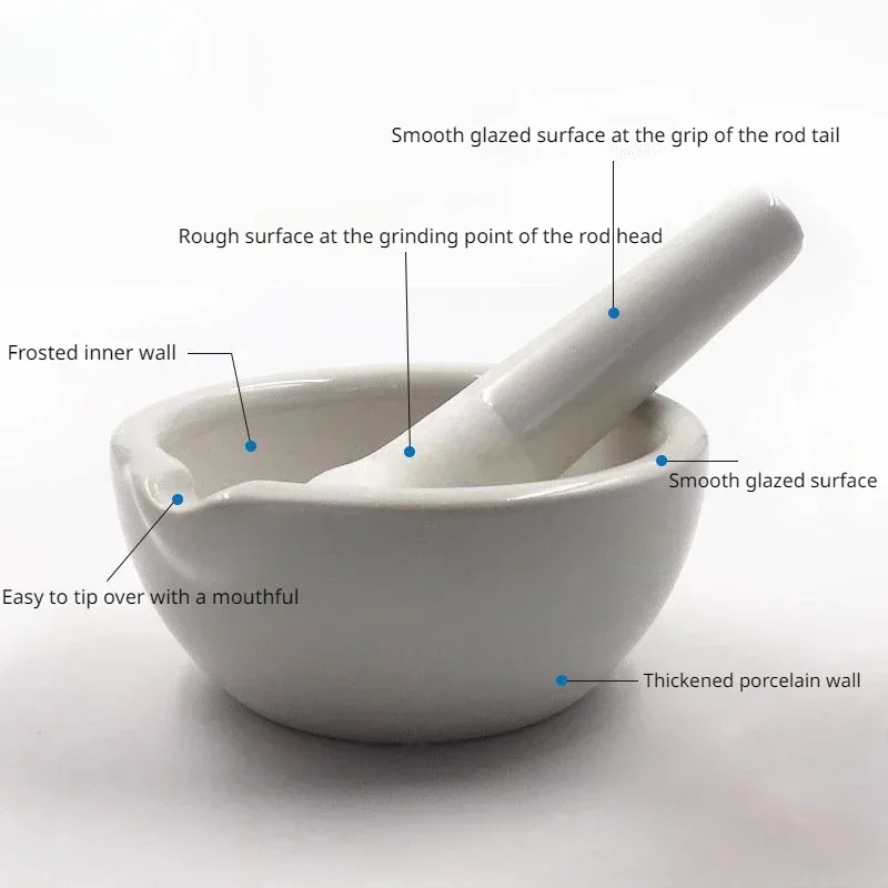 Household Ceramic Mortar and Pestle Set Grinding Bowls for Kitchen Spices Teas Garlic Pepper Grinder Mini Herb